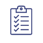 Icon of a clipboard with a ticked checklist