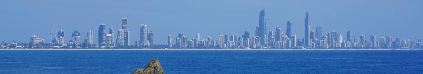 Beach view surfers paradise in the distance